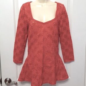 Free People Peplum Eyelet Tunic